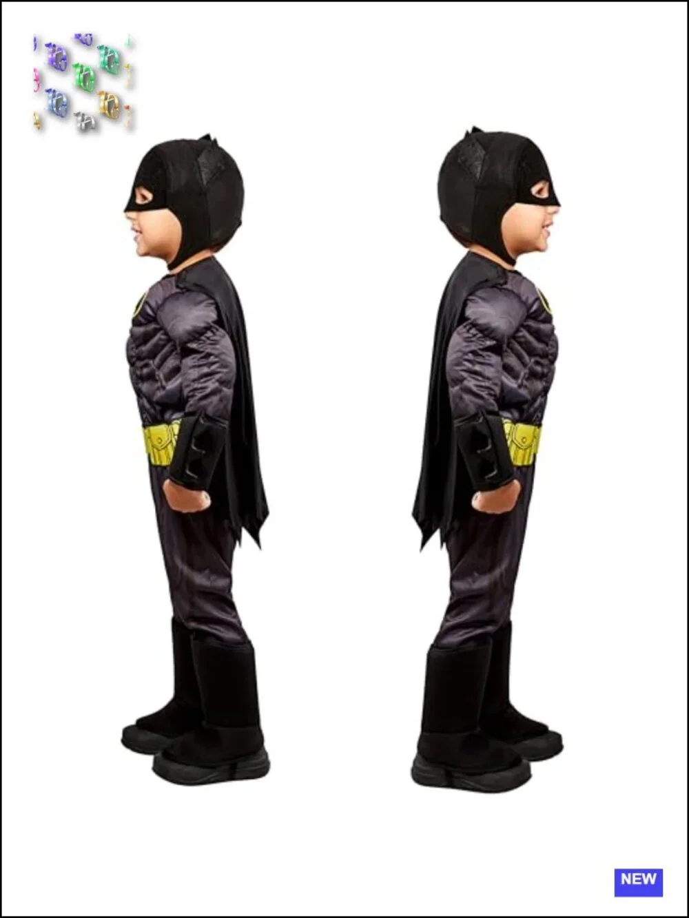 Batman Toddler Costume | Padded Jumpsuit Cape Mask Belt